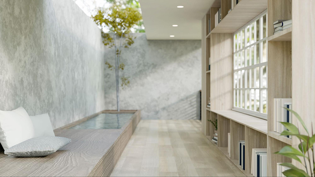 Indoor water features can vary in scale and complexity, but each brings with it a touch of the outdoors. Consider the elegance of a floor-to-ceiling indoor waterfall in a grand entryway.